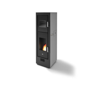 Stufa a Pellet Eva Calor Biscotto alluminio goffrato/nero goffrato con forno - 901671500