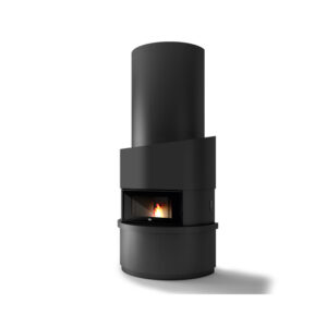 Stufa a Pellet Eva Calor Michelangelo 11.5 Kw con vetro trasparente e frontali neri - 901657000