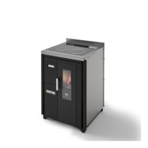 Cucina a Pellet Eva Calor Nina 7,5 kW ad Incasso Nero Goffrato Piano Cottura in Vetro Ceramicato - 901658600
