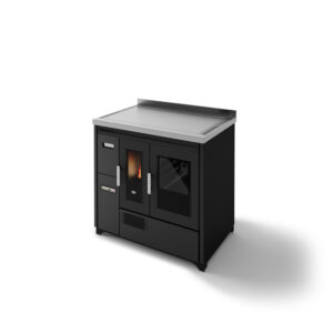 Stufa a Pellet Eva Calor Enrica 9 kw Nero goffrato con forno - 901669600
