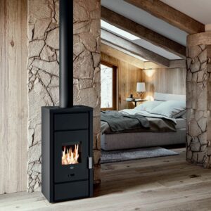 Stufa a legna Eva Calor Ester 6,0 Kw Nero – 9016043800